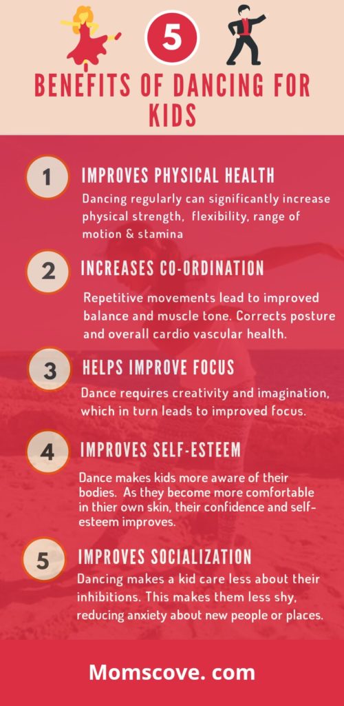 Benefits of dancing infographic