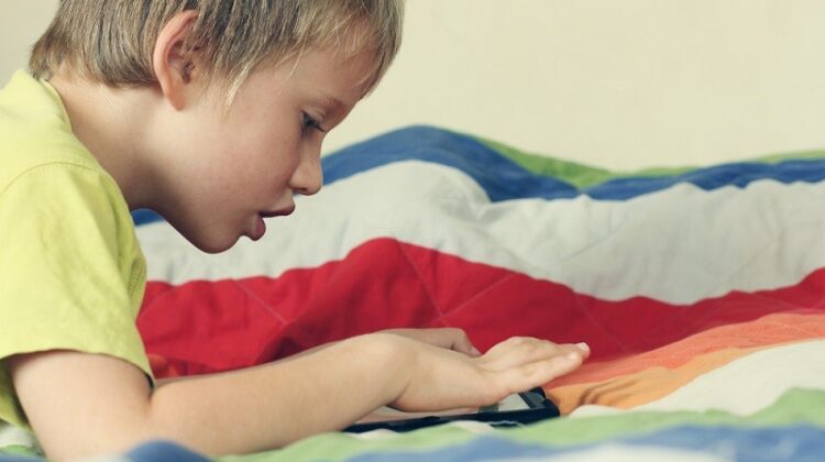 Autistic child using mobile