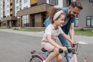teaching kids to ride a bike